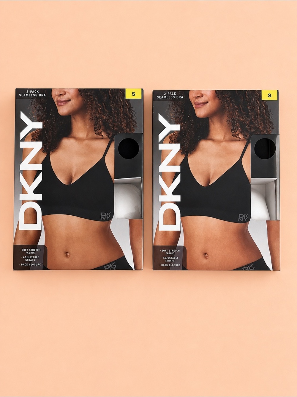 DKNY 2-Pack Seamless Bralette in Black & White 2 PACKAGES Small Size
